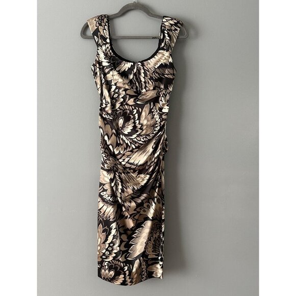 Shiny Black Stretch Satin Ruched Dress Size 6 Fairycore Prom Graduation Party Gl - Picture 3 of 9